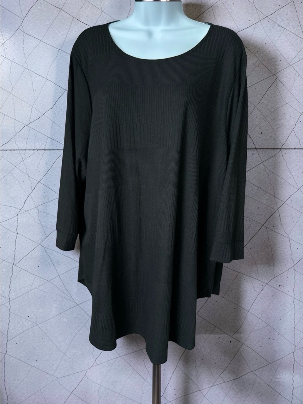 Azules Black Scoop Neck Long Sleeve Women's Top NWOT